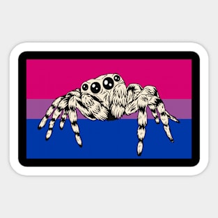 Cute Pet Jumping Spider Bisexual Pride Flag Rainbow Month Sticker